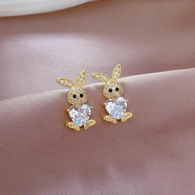 Custom Wholesale Jewellery Fashion Gold Plated Luxury Rabbit Wedding Zircon Jewelry Set Women