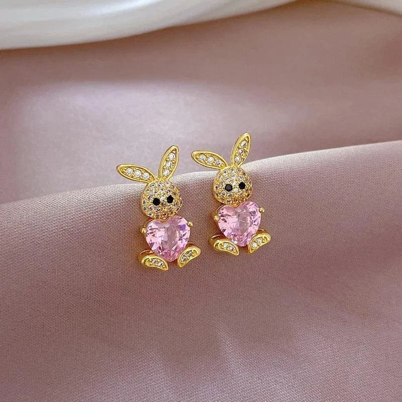 Custom Wholesale Jewellery Fashion Gold Plated Luxury Rabbit Wedding Zircon Jewelry Set Women