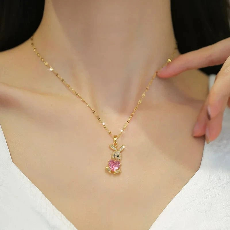Custom Wholesale Jewellery Fashion Gold Plated Luxury Rabbit Wedding Zircon Jewelry Set Women