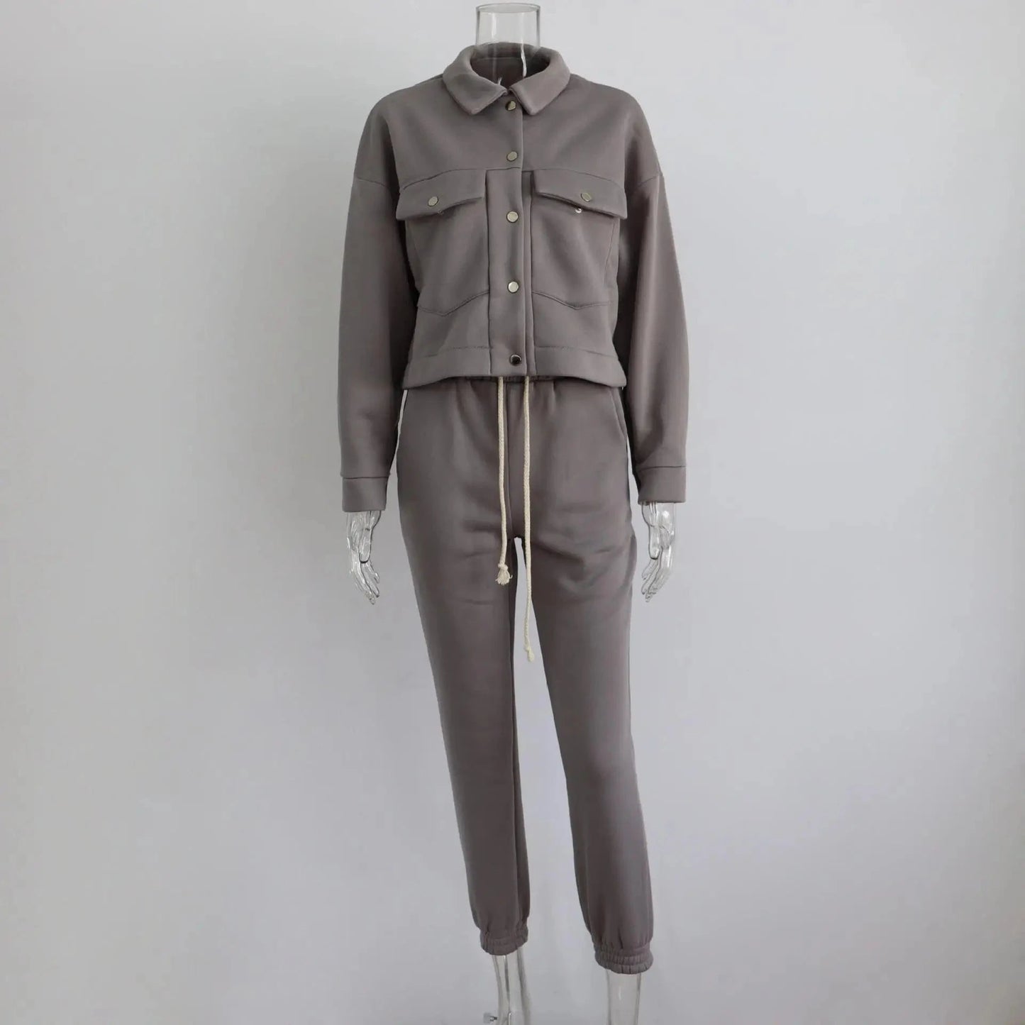 Custom Winter Clothes for Women Pocket Workout Jacket Jogging 2 Two Piece Pants Set Sweat suit Tracksuits Sweatsuit fitness Set