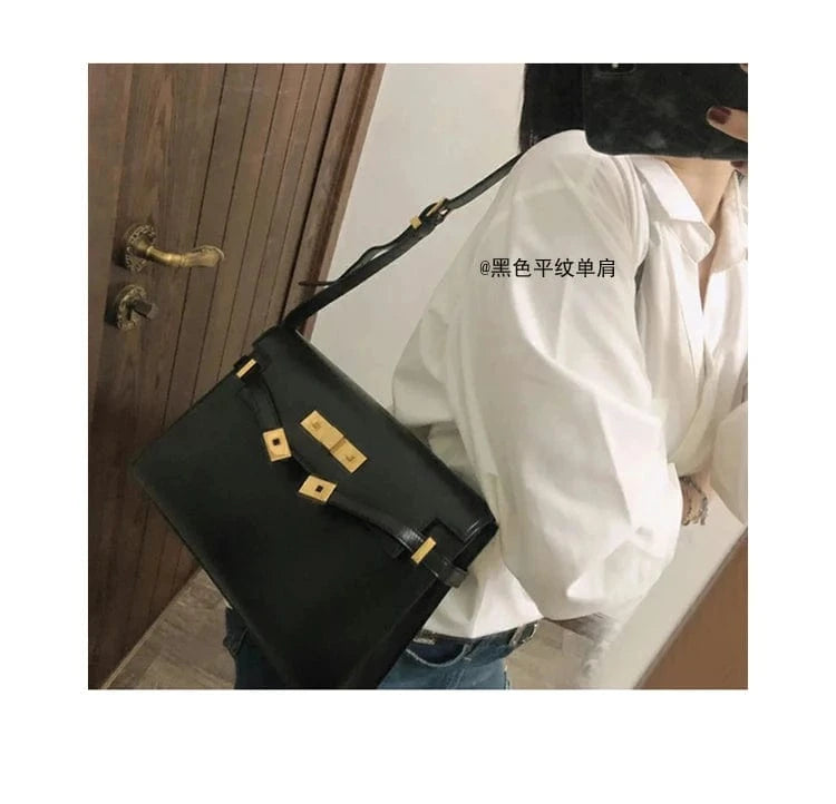 Customizable logo Bag 2024 new women's bag leather retro versatile One Shoulder Messenger underarm bag