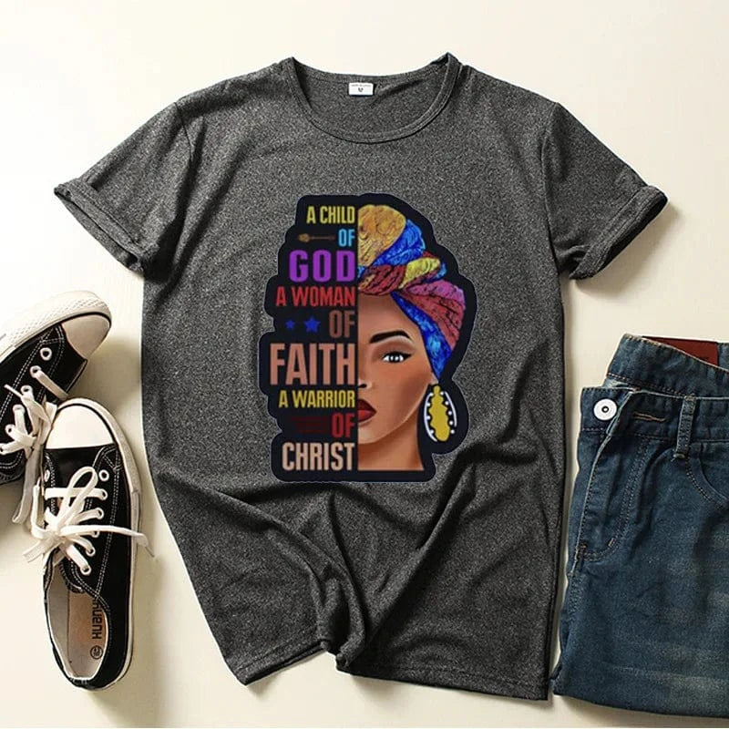 Customized / Dark Gray African Black Girl Tee – Personalized Women's T-Shirt