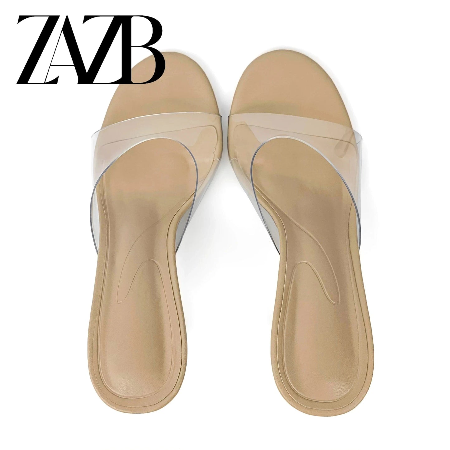 Customized Fashion and Exquisite Women's High Heels Transparent Belt High Heel Slippers Office High Heel Shoes