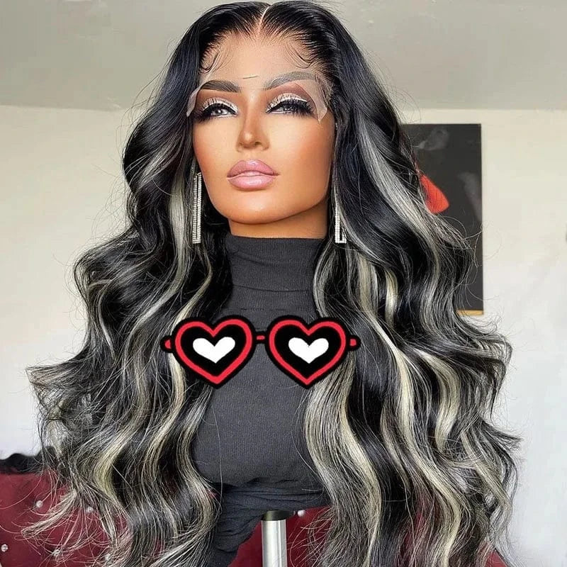 Customized Indian Virgin 10-36"Long Hair 13x4 and Full Lace Straight Wave Colored Human Hair Wig Grey Lace Front Wigs