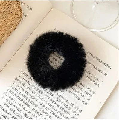 Cute Plush Rabbit Ear Hair Rope Lovely Ring Women Autumn Winter High Elastic Band Scrunchies Fur Hair Ties for Girls