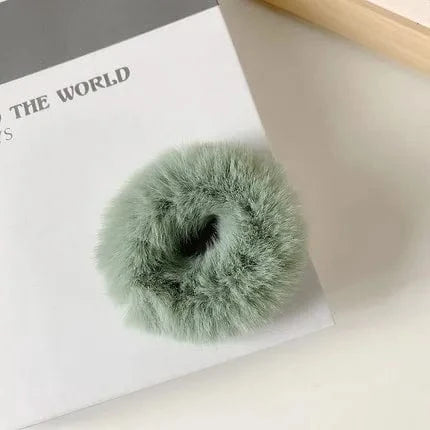 Cute Plush Rabbit Ear Hair Rope Lovely Ring Women Autumn Winter High Elastic Band Scrunchies Fur Hair Ties for Girls
