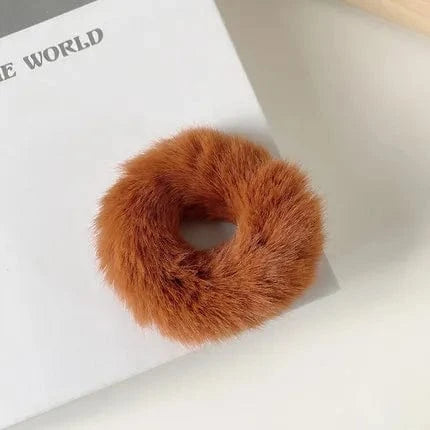 Cute Plush Rabbit Ear Hair Rope Lovely Ring Women Autumn Winter High Elastic Band Scrunchies Fur Hair Ties for Girls