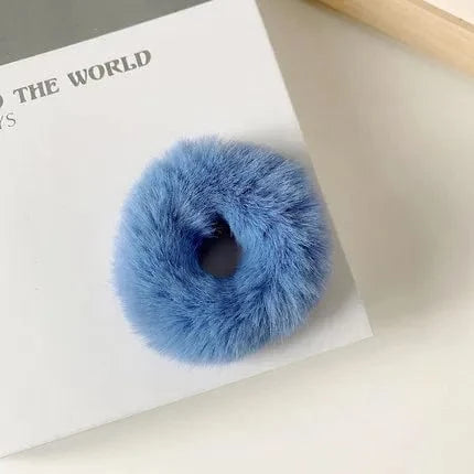 Cute Plush Rabbit Ear Hair Rope Lovely Ring Women Autumn Winter High Elastic Band Scrunchies Fur Hair Ties for Girls