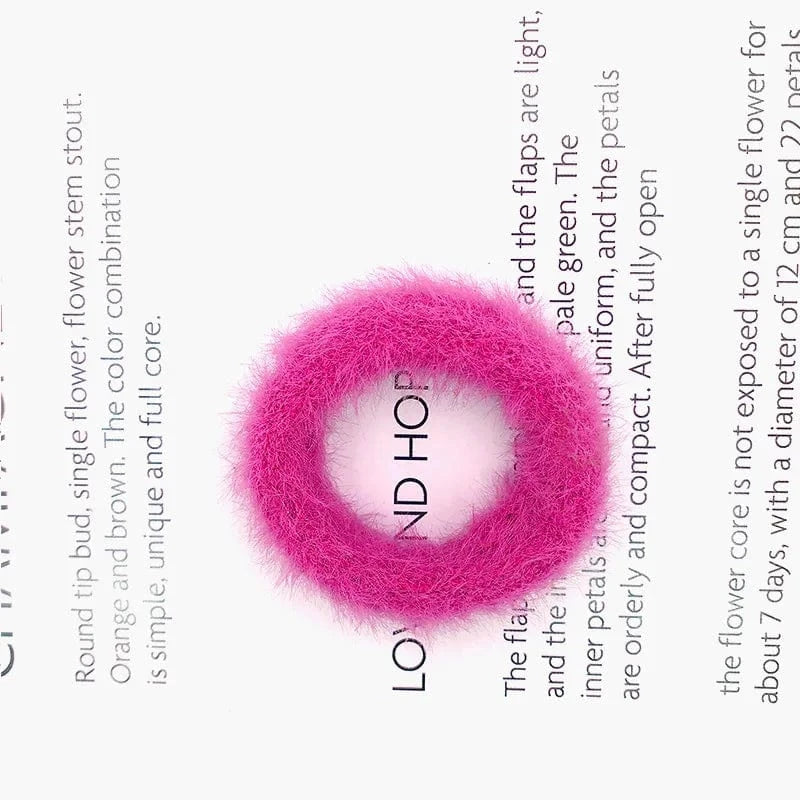 Cute Plush Rabbit Ear Hair Rope Lovely Ring Women Autumn Winter High Elastic Band Scrunchies Fur Hair Ties for Girls