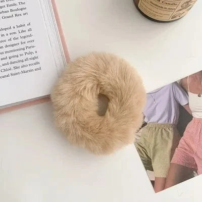 Cute Plush Rabbit Ear Hair Rope Lovely Ring Women Autumn Winter High Elastic Band Scrunchies Fur Hair Ties for Girls
