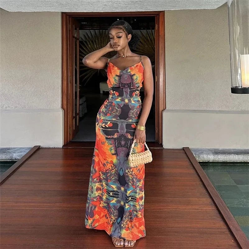 CUTENOVA 24DS010202 New 2024 Hip Summer Fashion Sexy Midi Dress Party Dresses Women Women Clothing