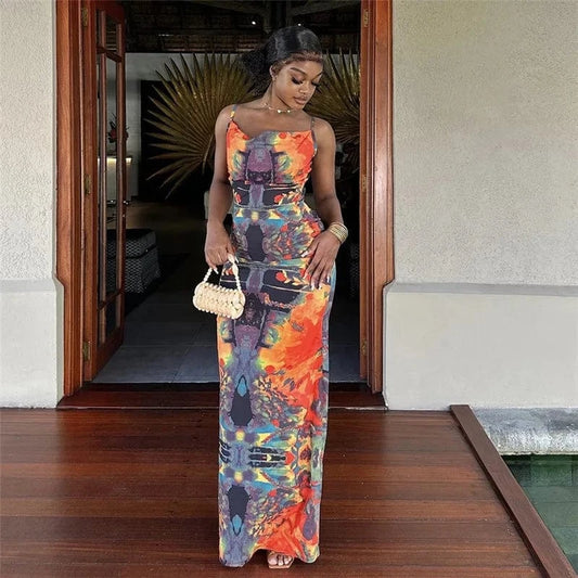 CUTENOVA 24DS010202 New 2024 Hip Summer Fashion Sexy Midi Dress Party Dresses Women Women Clothing