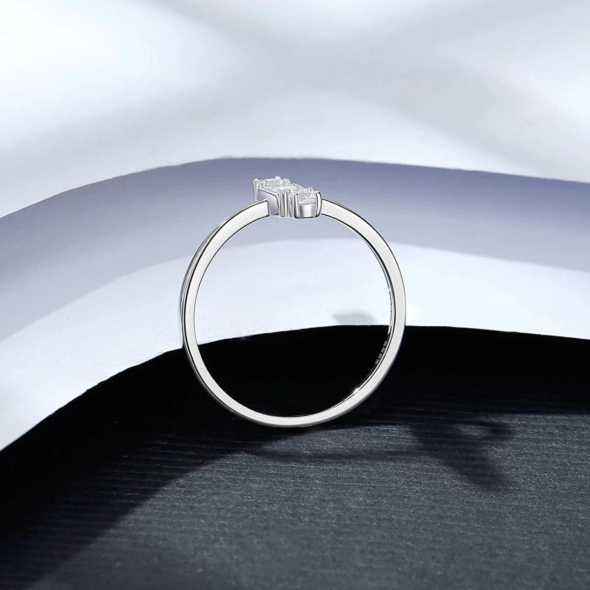 CZCITY Korean S925 Jewelry Woman Finger Minimalist Girl Metal Promise Sterling Silver 925 Geometric Ring