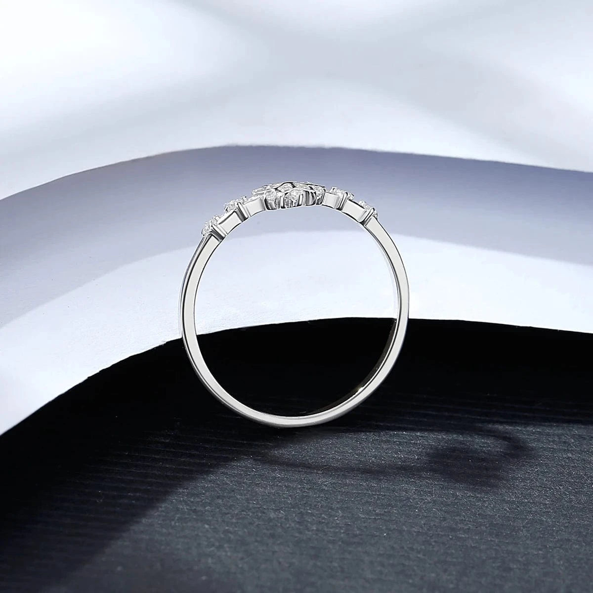 CZCITY Lady 925 Sterling Silver Jewelry Woman Trendy Snowflake Metal Korean Promise Finger S925 Minimalist Ring