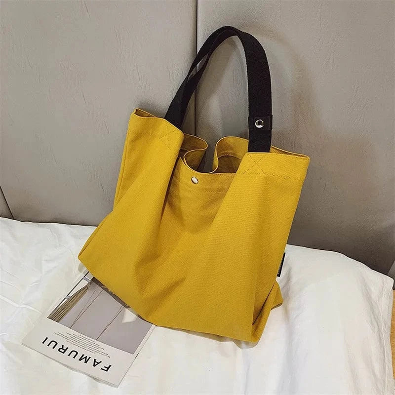 D 2024 Korean Canvas Bag Large Capacity Lightweight Casual Sen Fashion Portable Simple One Shoulder Handheld Women's Bag