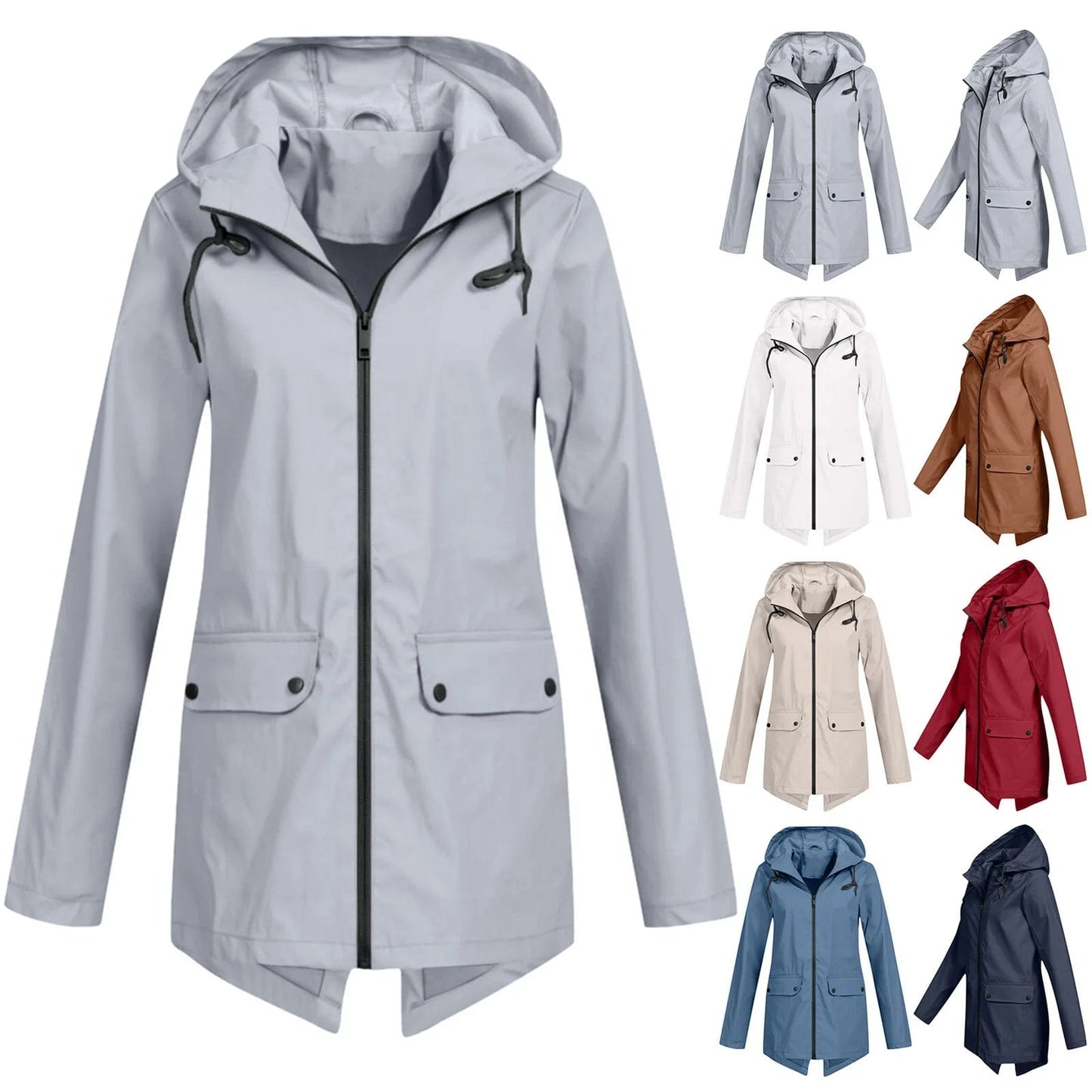 D0702DJ17 2023 On Sale Plus Size Longline Casual Hooded Shacket Long Jackets For Women Sehe Fashion