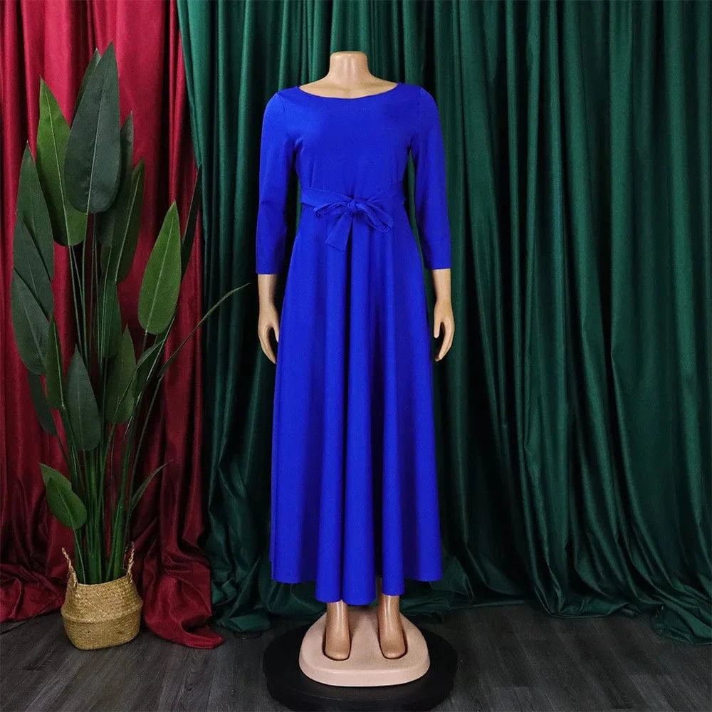 D3171 Latest Design Fashion Autumn Winter African Casual Dresses Women Lady Elegant Winter Dresses For Ladies Maxi Dress