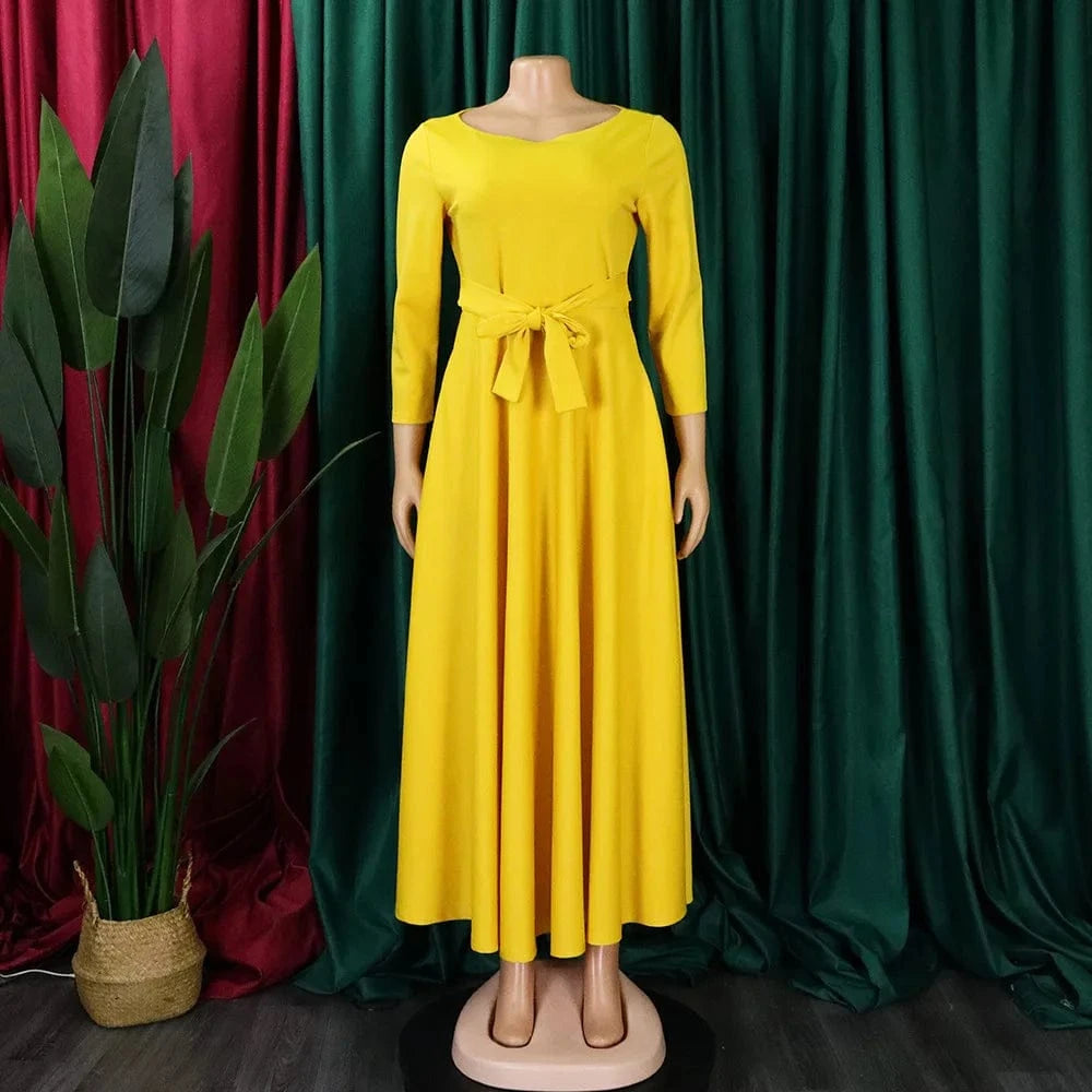 D3171 Latest Design Fashion Autumn Winter African Casual Dresses Women Lady Elegant Winter Dresses For Ladies Maxi Dress