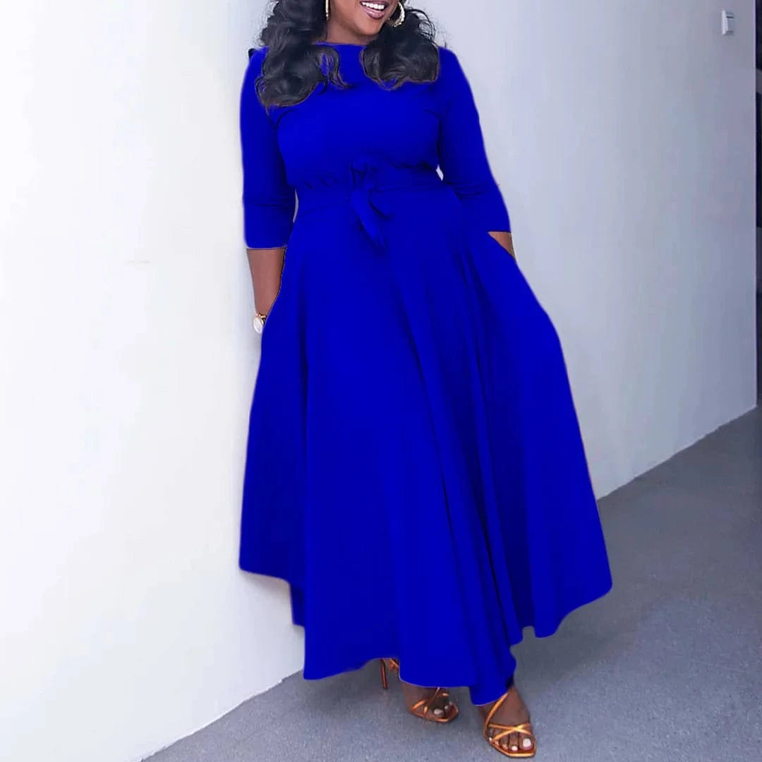 D3171 Latest Design Fashion Autumn Winter African Casual Dresses Women Lady Elegant Winter Dresses For Ladies Maxi Dress