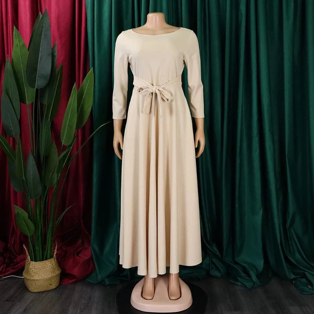 D3171 Latest Design Fashion Autumn Winter African Casual Dresses Women Lady Elegant Winter Dresses For Ladies Maxi Dress