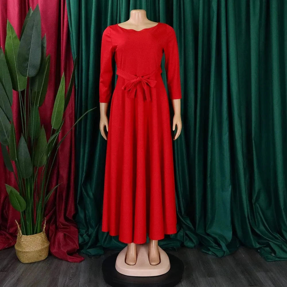 D3171 Latest Design Fashion Autumn Winter African Casual Dresses Women Lady Elegant Winter Dresses For Ladies Maxi Dress