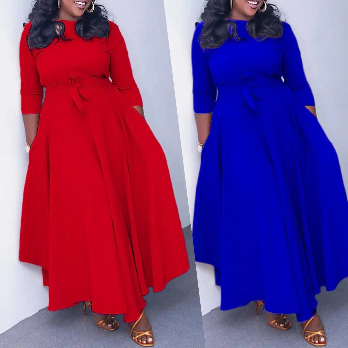 D3171 Latest Design Fashion Autumn Winter African Casual Dresses Women Lady Elegant Winter Dresses For Ladies Maxi Dress