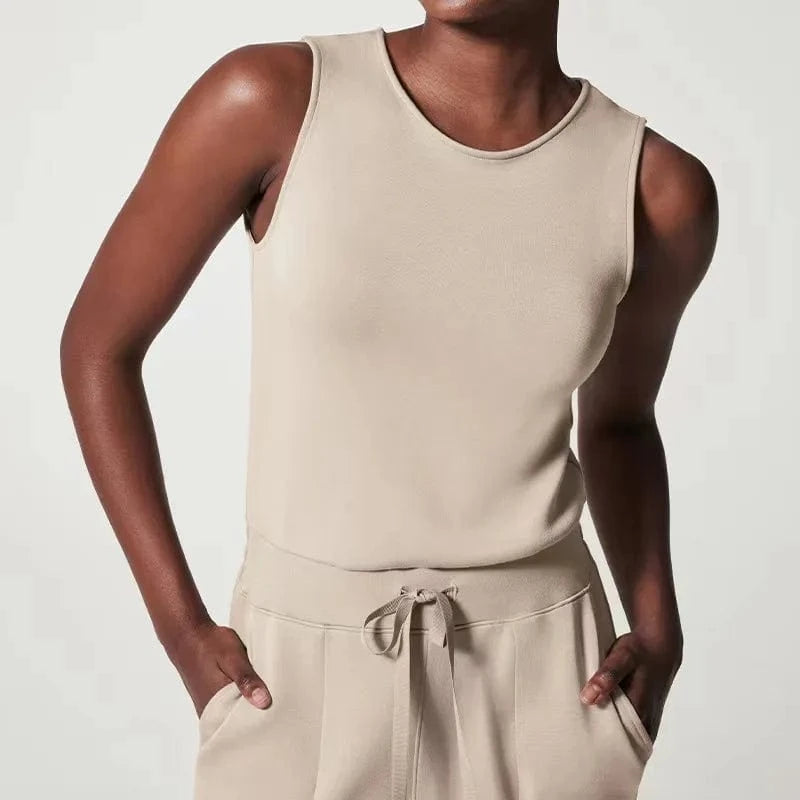 DAMOCHIC Causal Plus Size Jumpsuits Elegant Sleeveless Solid Color Drawstring Waist Modest Summer Playsuit Jumpsuit Mujer 2023