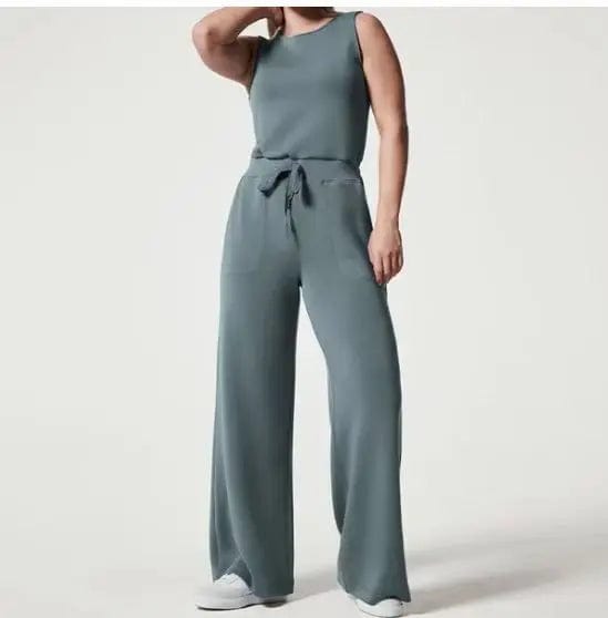 DAMOCHIC Causal Plus Size Jumpsuits Elegant Sleeveless Solid Color Drawstring Waist Modest Summer Playsuit Jumpsuit Mujer 2023