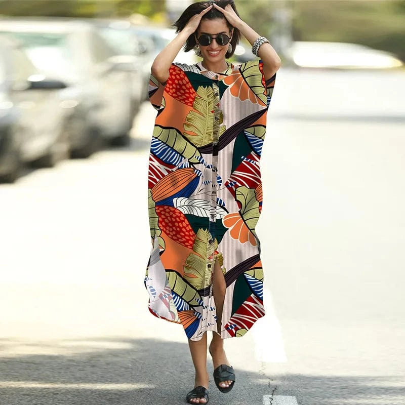 DAMOCHIC Custom Print Beach Kaftan Swimsuit Cover Up Loose Shirt Swim Dress Vacation Women Beach Wear Cover Up Summer Dress 2023