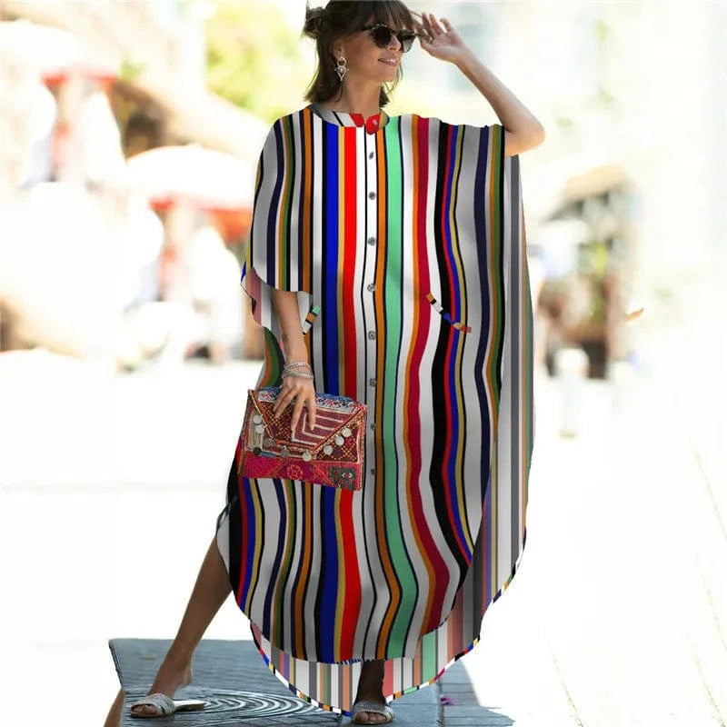 DAMOCHIC Custom Print Beach Kaftan Swimsuit Cover Up Loose Shirt Swim Dress Vacation Women Beach Wear Cover Up Summer Dress 2023