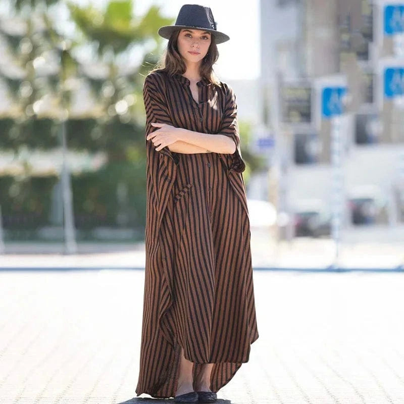 DAMOCHIC Custom Print Beach Kaftan Swimsuit Cover Up Loose Shirt Swim Dress Vacation Women Beach Wear Cover Up Summer Dress 2023