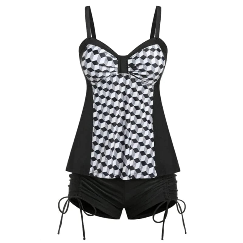 DAMOCHIC Direct Sales Good Price Swim Suits Tankini for Womens Plus Size Luxury Swimwear Ethnic Print Bikini 2 Piece Fat Women