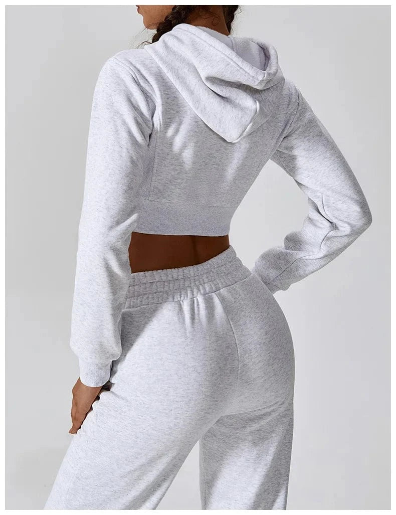 DAMOCHIC factory 2024 long-sleeved fitness clothing exercise velvet warm hooded women athletic apparel sports sportswear women