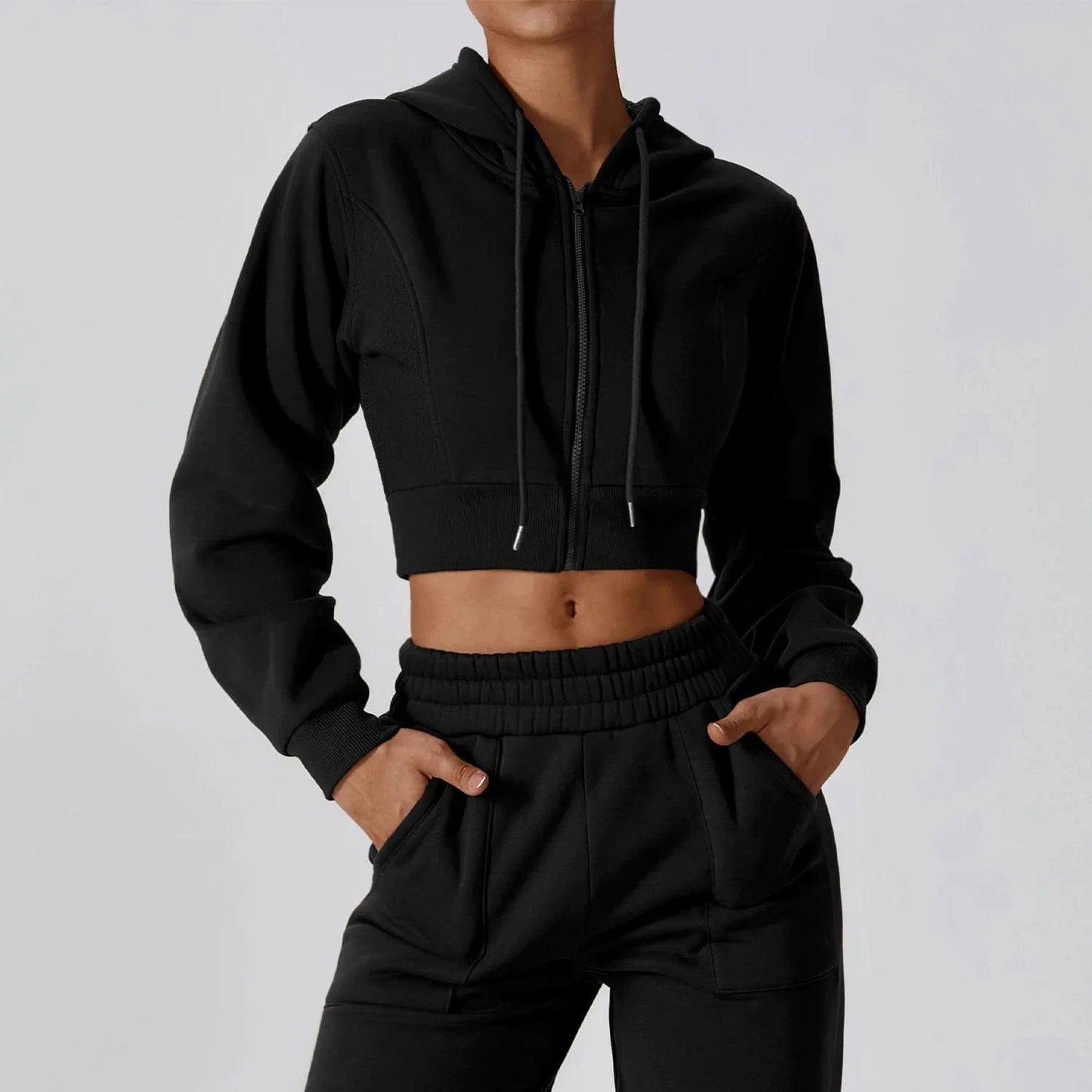 DAMOCHIC factory 2024 long-sleeved fitness clothing exercise velvet warm hooded women athletic apparel sports sportswear women