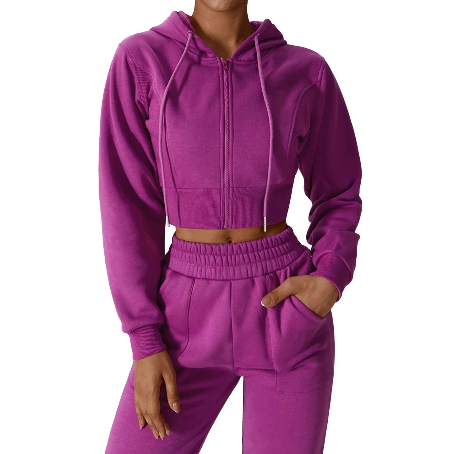 DAMOCHIC factory 2024 long-sleeved fitness clothing exercise velvet warm hooded women athletic apparel sports sportswear women