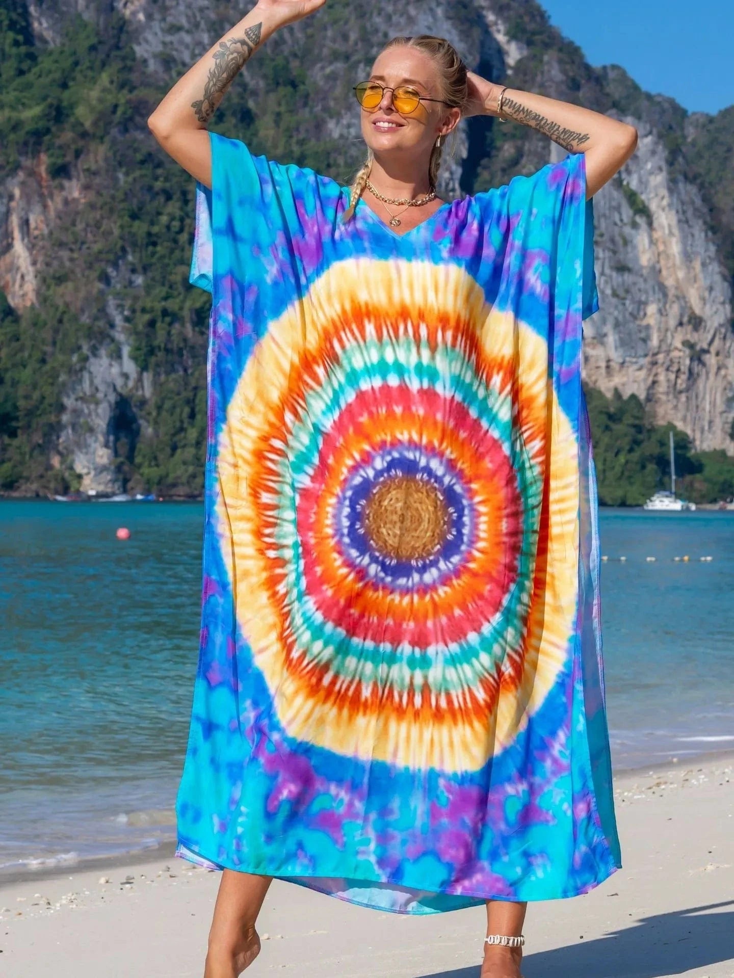 DAMOCHIC Fashion Cover Up Swimwear Women Plus Size Swim Suit Cover Ups Kaftan Sarong Rayon Print Long Maxi Beach Dresses 2023