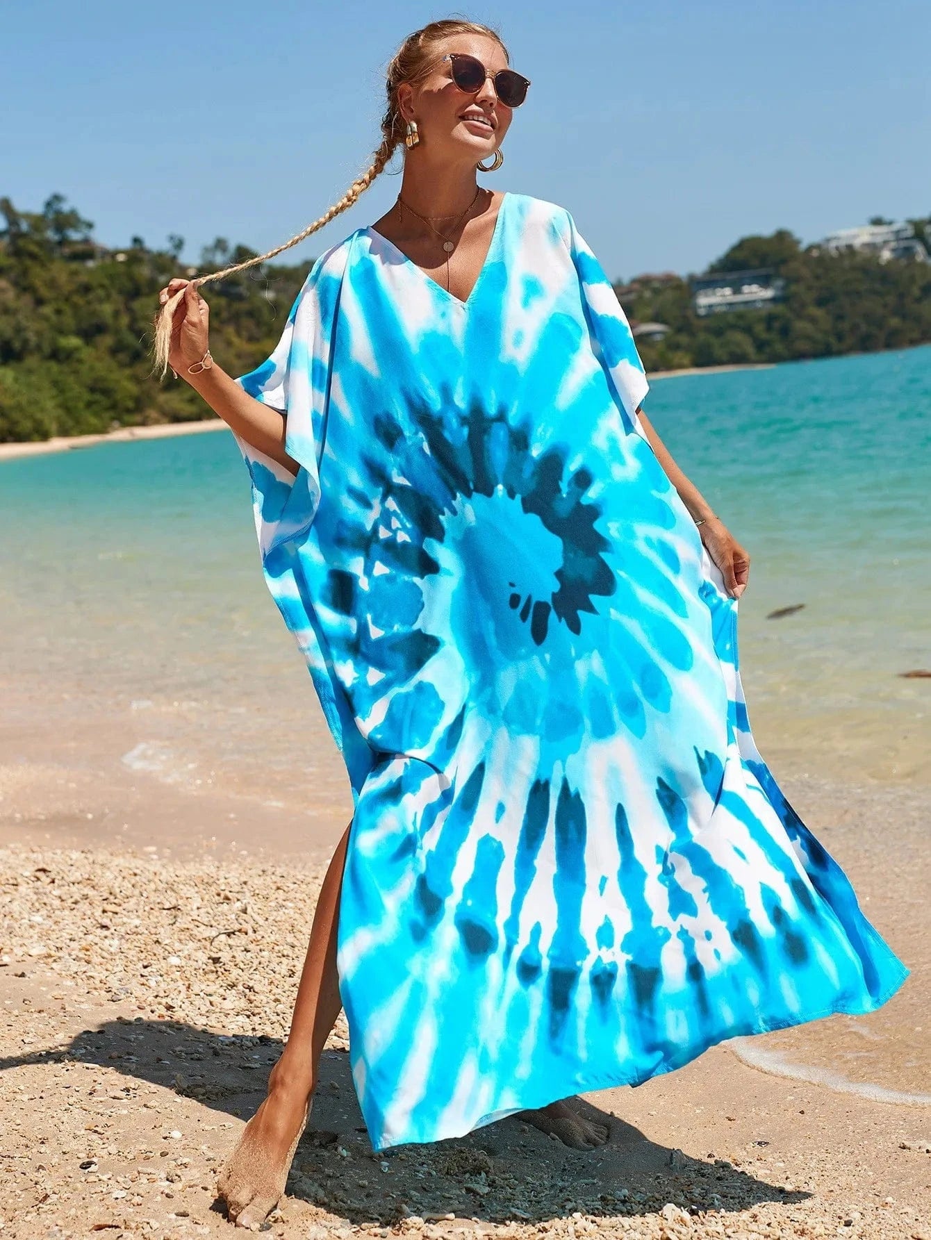 DAMOCHIC Fashion Cover Up Swimwear Women Plus Size Swim Suit Cover Ups Kaftan Sarong Rayon Print Long Maxi Beach Dresses 2023