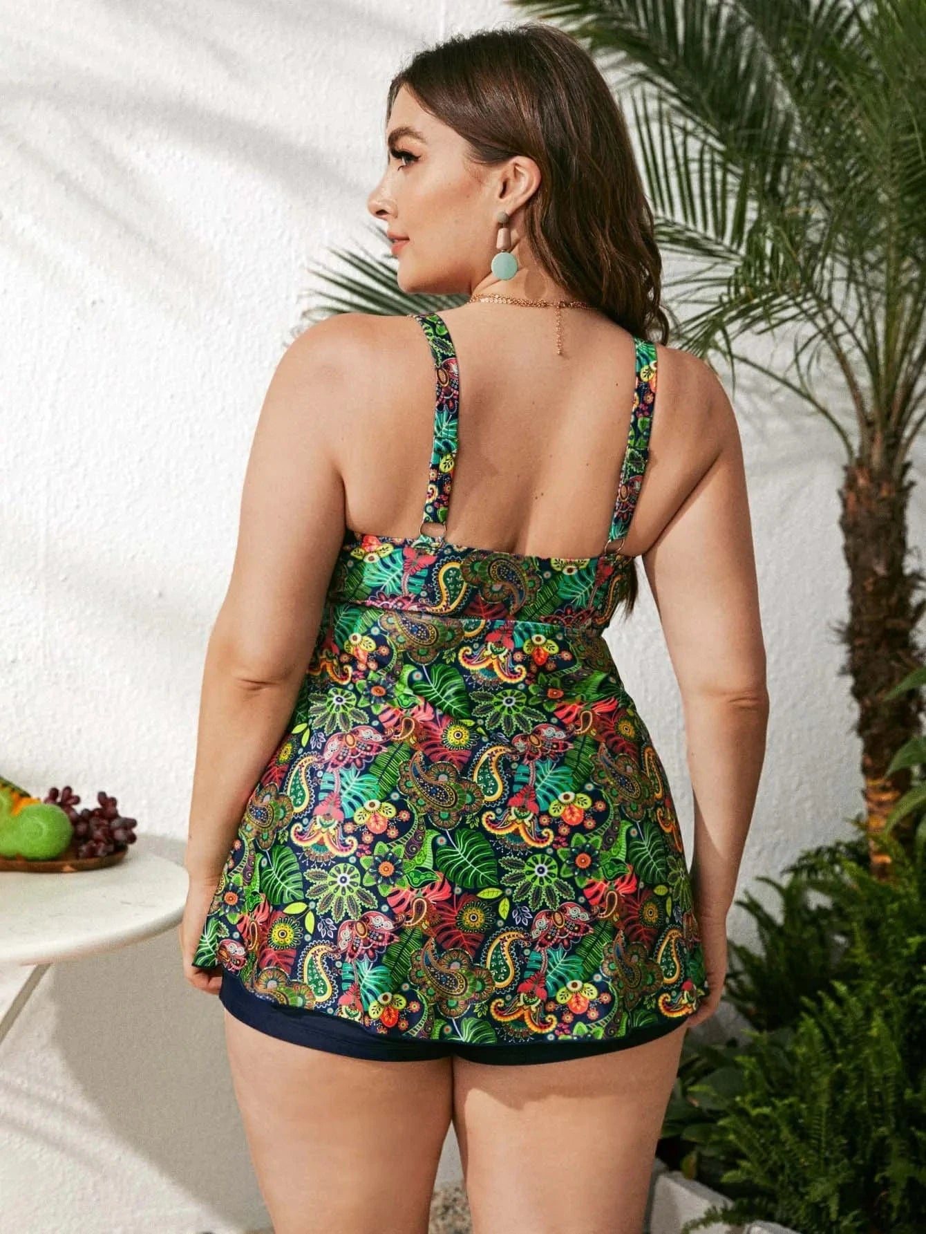 DAMOCHIC Good Price Plus Size Swimwear Beachwear for Fat Women Wholesale Custom China Tankini Floral Print Shorts Swimsuit 2023