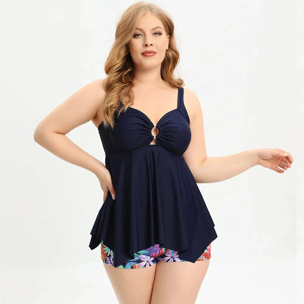 DAMOCHIC Good sale Plus size swimsuit for women Summer Flounce fold Tankinis Sets 2023 new style split bathing suits