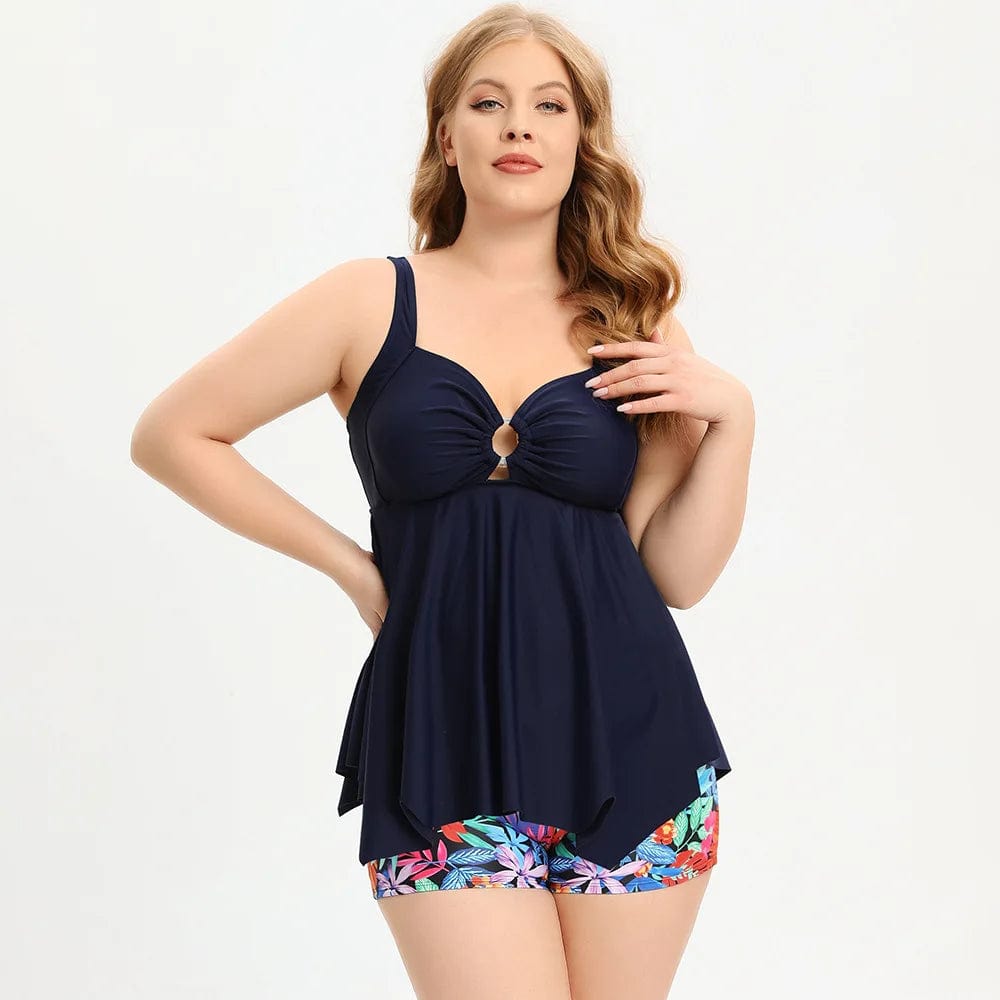 DAMOCHIC Good sale Plus size swimsuit for women Summer Flounce fold Tankinis Sets 2023 new style split bathing suits