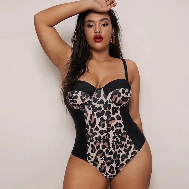 DAMOCHIC Hot Sales Trend Swimsuit Women Plus Size One Piece High Cut Leg Swimsuit Leopard Print Swimwear Beachwear 2023 Luxury