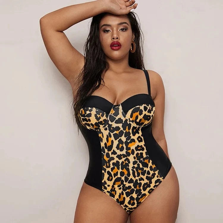 DAMOCHIC Hot Sales Trend Swimsuit Women Plus Size One Piece High Cut Leg Swimsuit Leopard Print Swimwear Beachwear 2023 Luxury