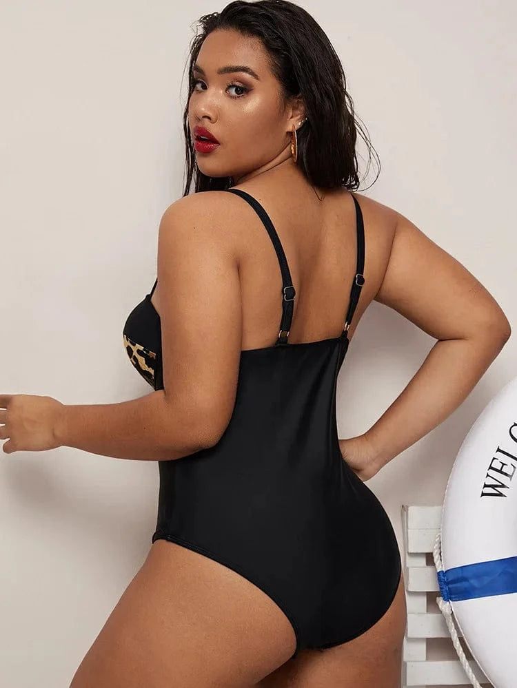 DAMOCHIC Hot Sales Trend Swimsuit Women Plus Size One Piece High Cut Leg Swimsuit Leopard Print Swimwear Beachwear 2023 Luxury