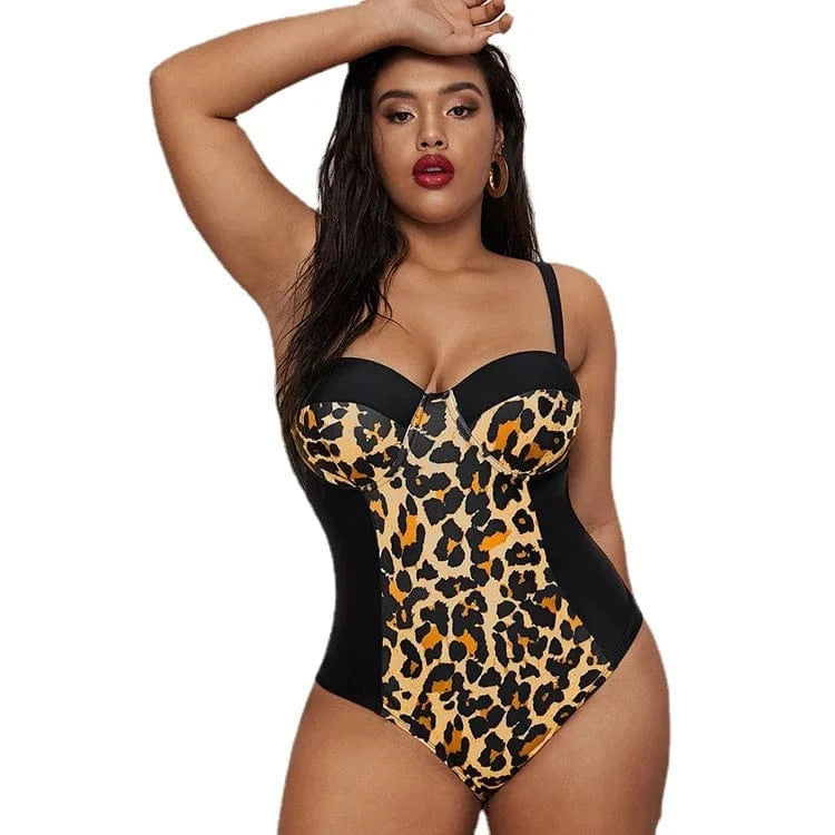 DAMOCHIC Hot Sales Trend Swimsuit Women Plus Size One Piece High Cut Leg Swimsuit Leopard Print Swimwear Beachwear 2023 Luxury