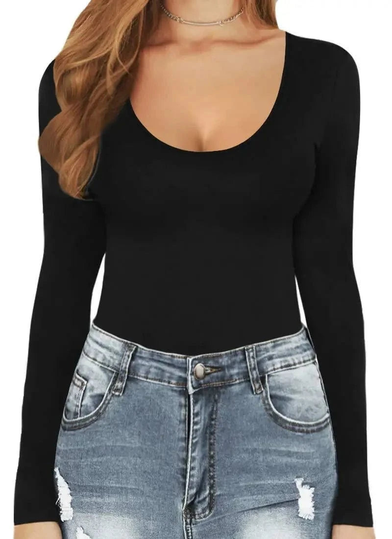 DAMOCHIC Manufacturer Jumpsuit Tops Long Sleeve Womens Clothing Seamless Fall Winter High Elastic Basic Thong Bodysuits 2024