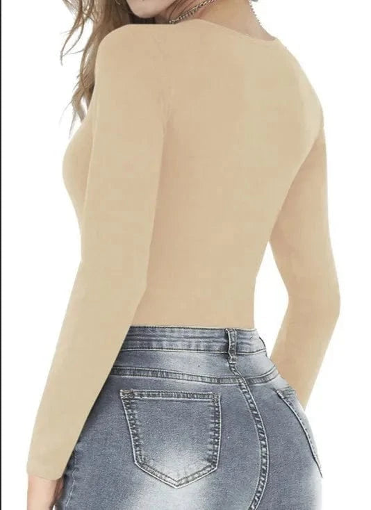 DAMOCHIC Manufacturer Jumpsuit Tops Long Sleeve Womens Clothing Seamless Fall Winter High Elastic Basic Thong Bodysuits 2024