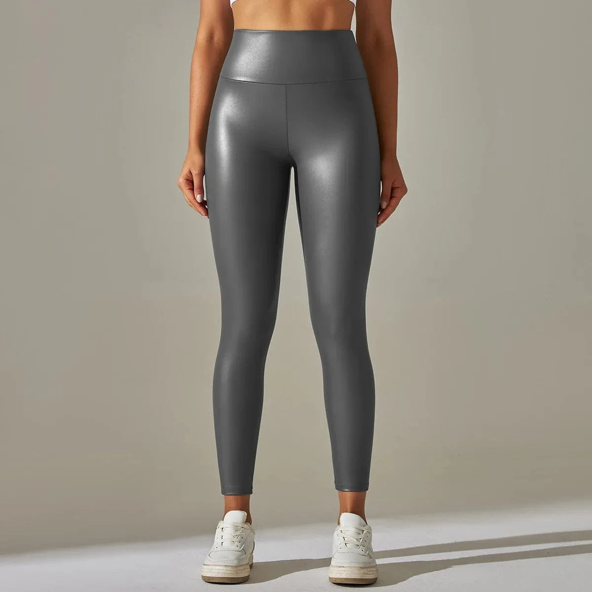 DAMOCHIC New Arrivals 2023 Leather Legging Skinny Plus Size Yoga Tights Large Women's Leggings High-Waisted PU Leather Leggings