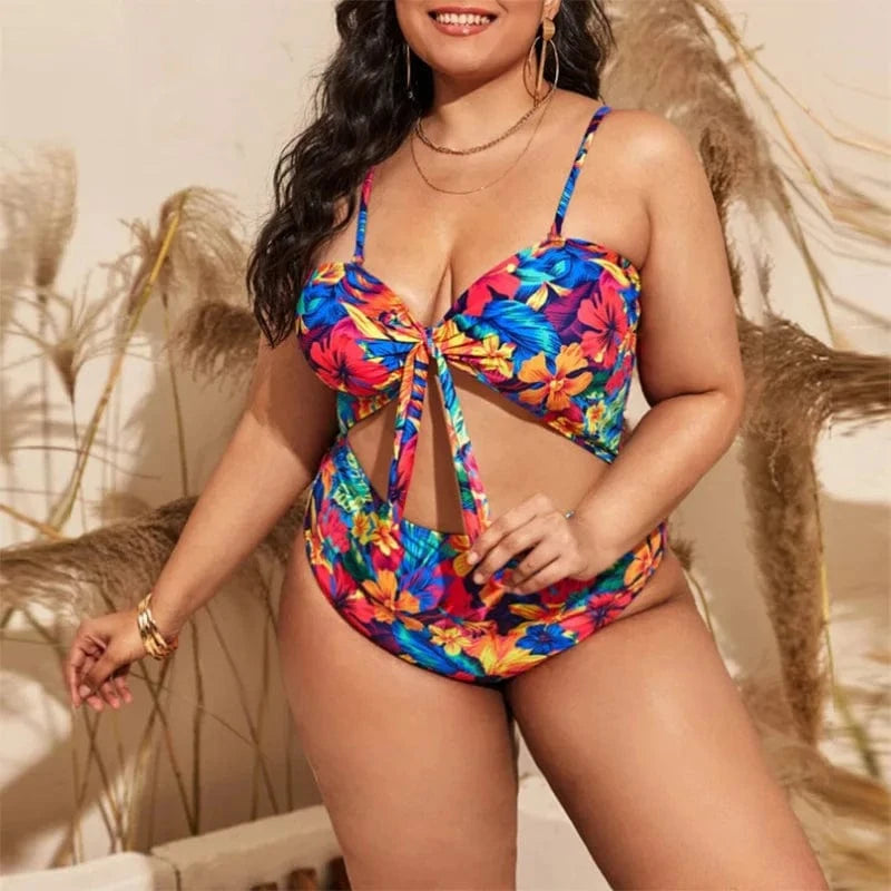 DAMOCHIC New Wholesale Summer Sculpting Swimsuit One Piece High Cut Low Back Beachwear Floral Print Plus Size Swimwear 2023