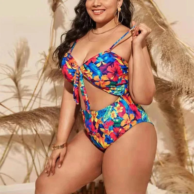 DAMOCHIC New Wholesale Summer Sculpting Swimsuit One Piece High Cut Low Back Beachwear Floral Print Plus Size Swimwear 2023