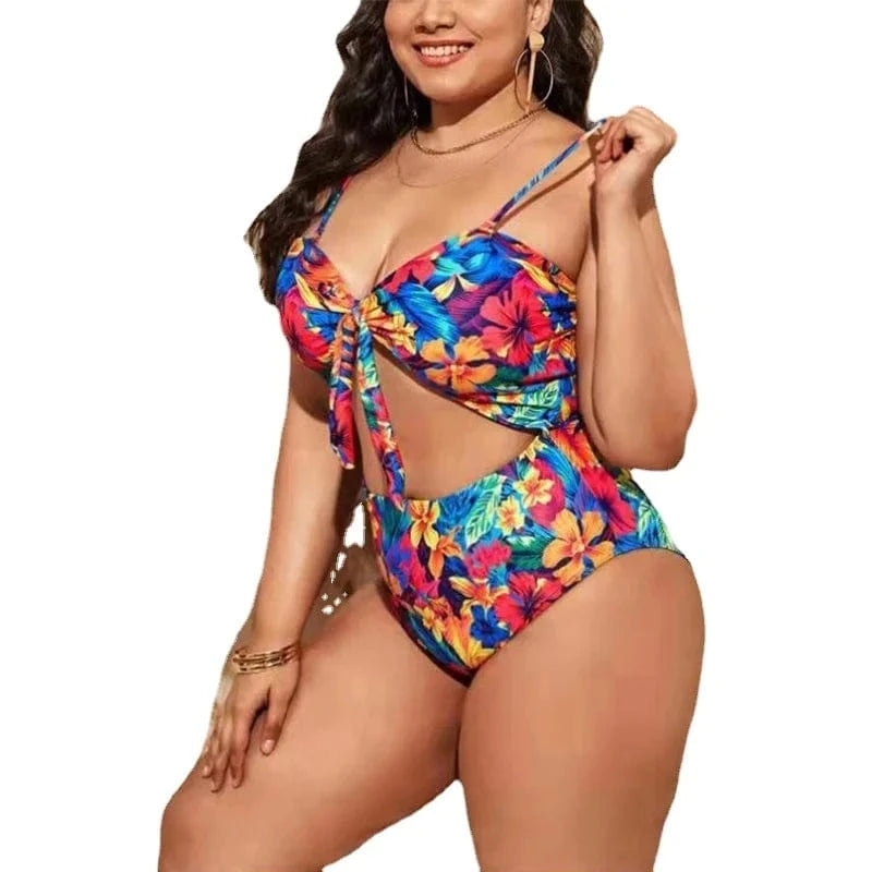 DAMOCHIC New Wholesale Summer Sculpting Swimsuit One Piece High Cut Low Back Beachwear Floral Print Plus Size Swimwear 2023